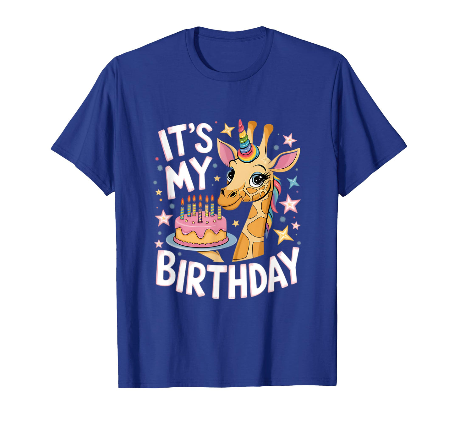 It's My Birthday Cute Giraffe Unicorn Kids Girls Birthday T-Shirt
