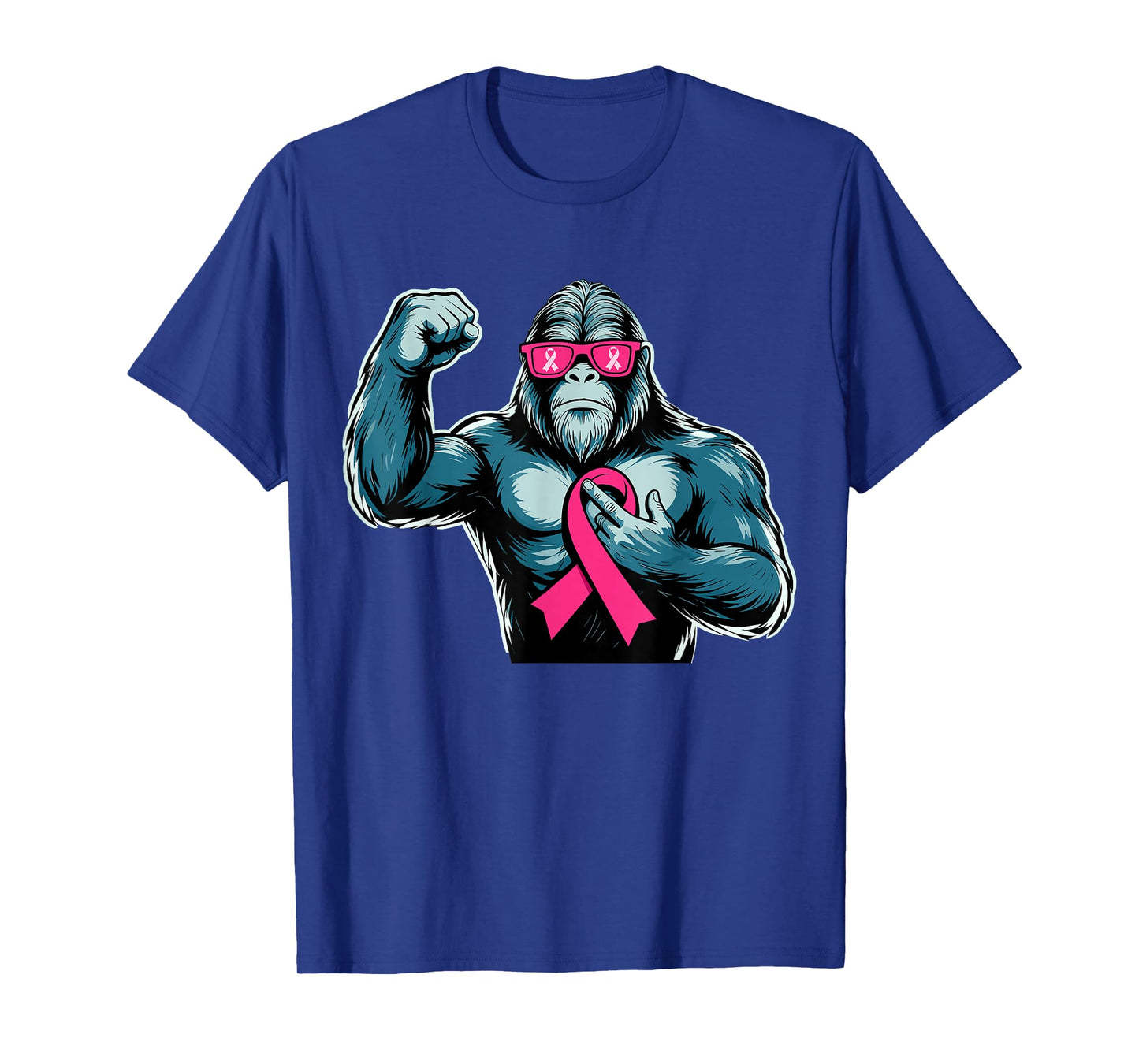 Bigfoot Breast Cancer Awareness Sasquatch Pink Ribbon Women T-Shirt