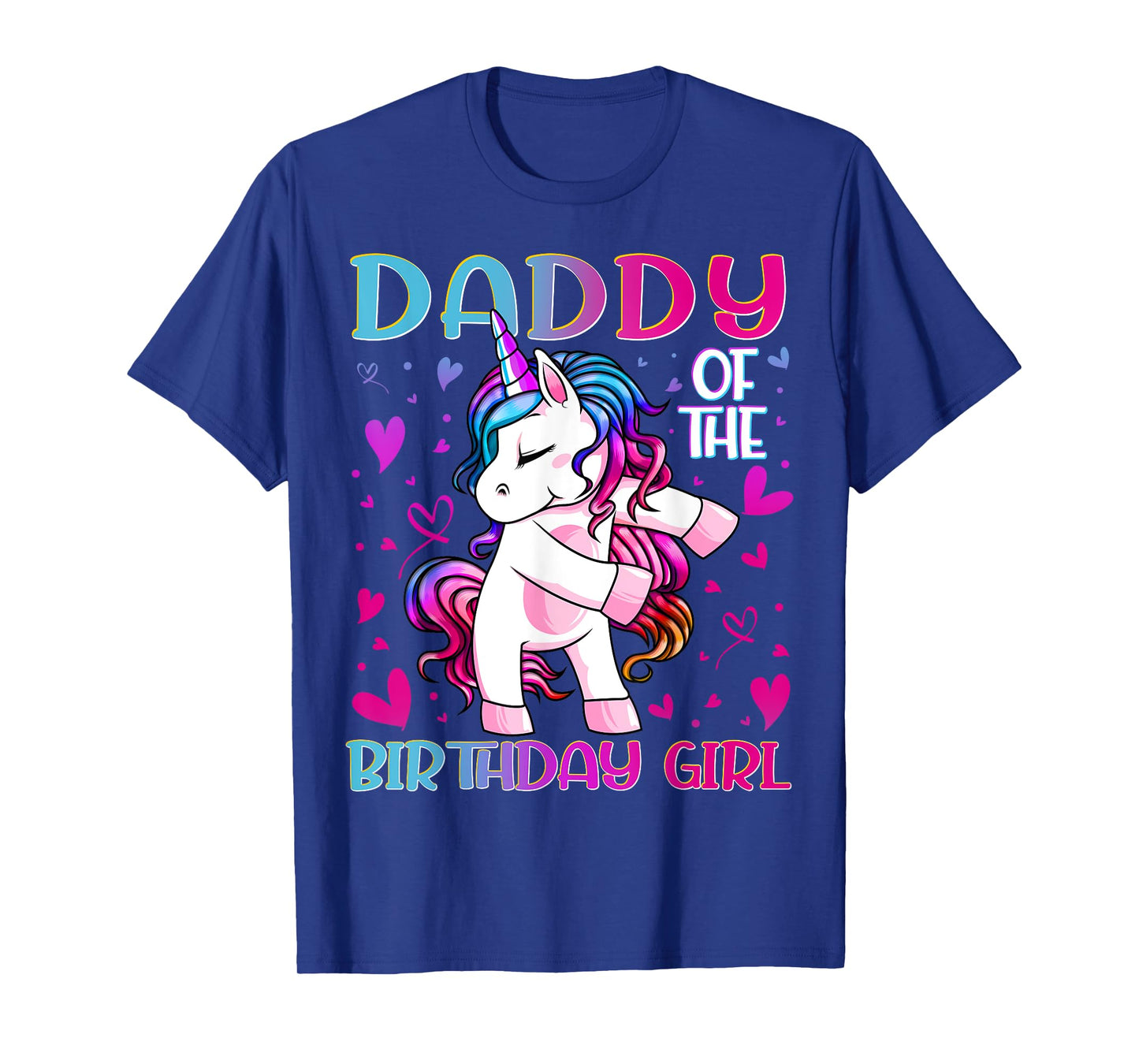 Daddy of the Birthday Girl Flossing Unicorn Dad Daddy Gifts T-Shirt