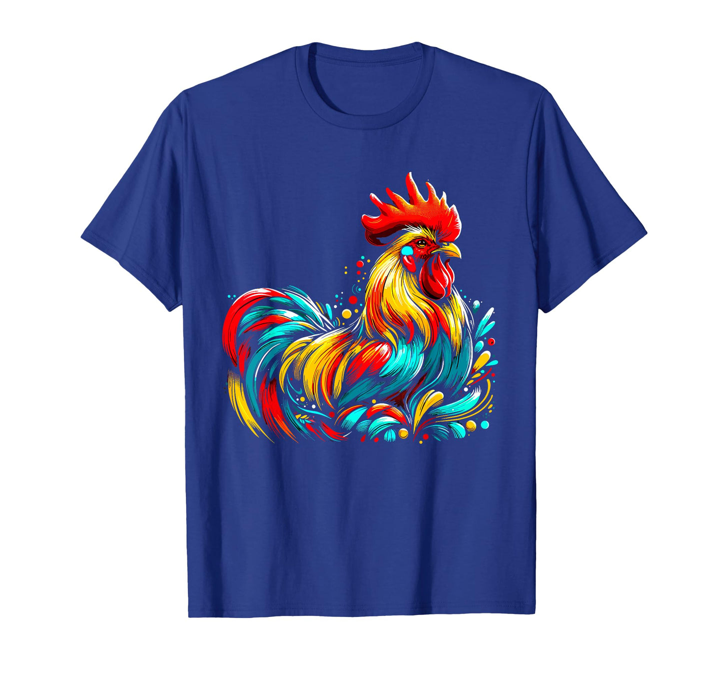 Chicken Colorful Farm Chicken T-Shirt, Small, Black