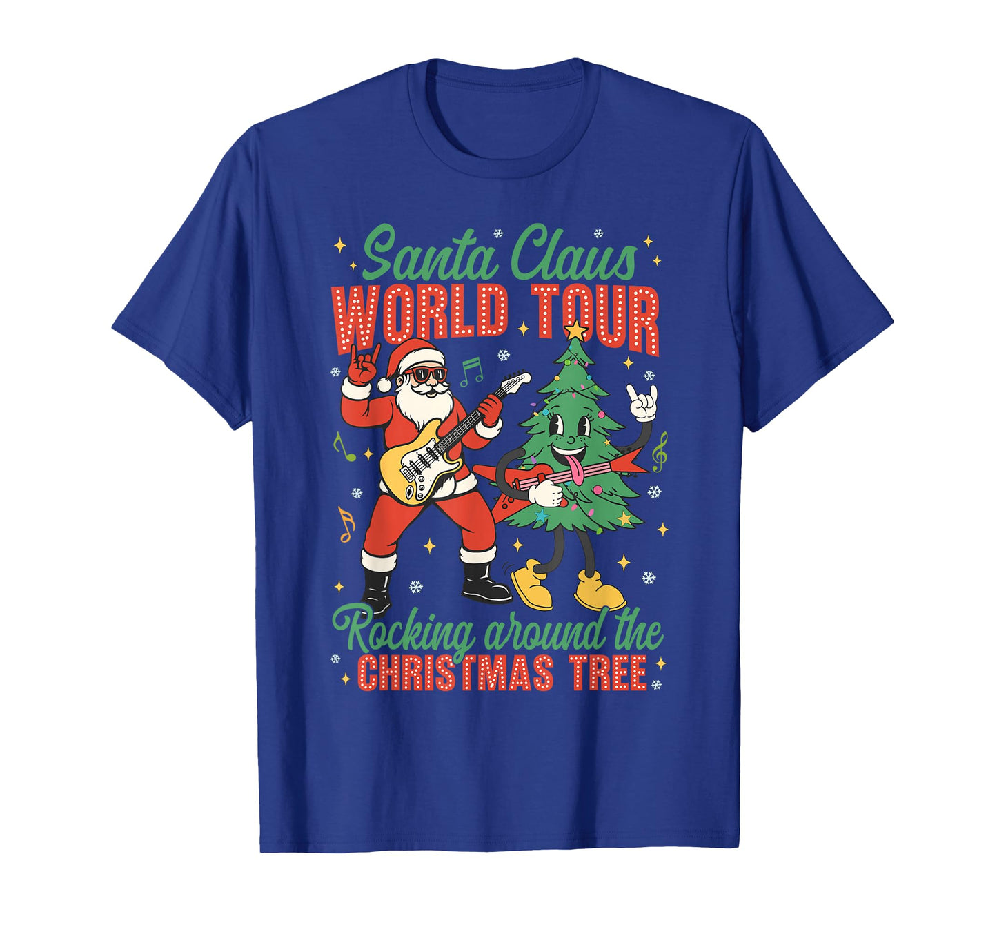 Santa Claus World Tour Rocking Around The Christmas Tree Men T-Shirt