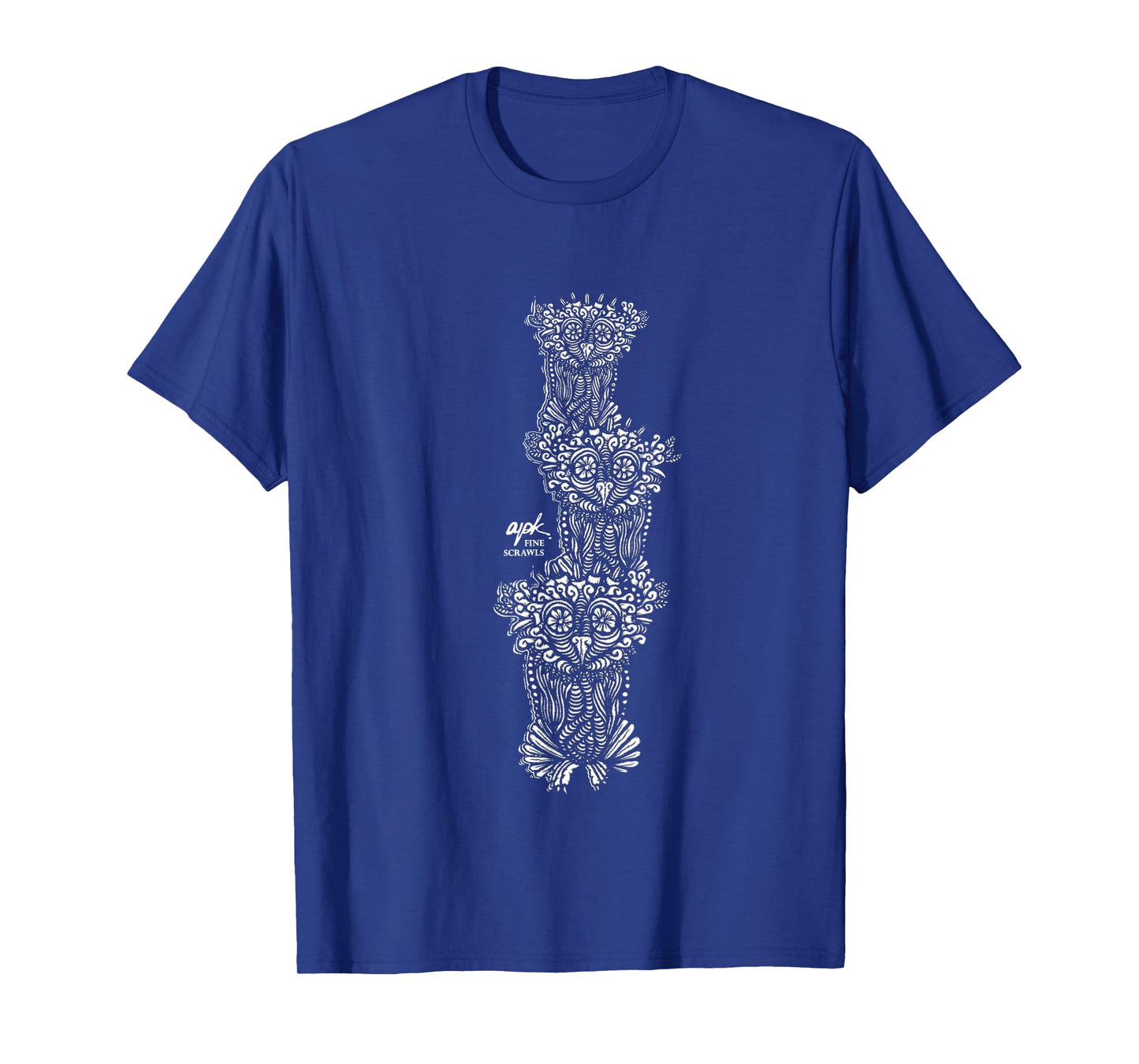 Owl Art Three Birds Drawing T-Shirt