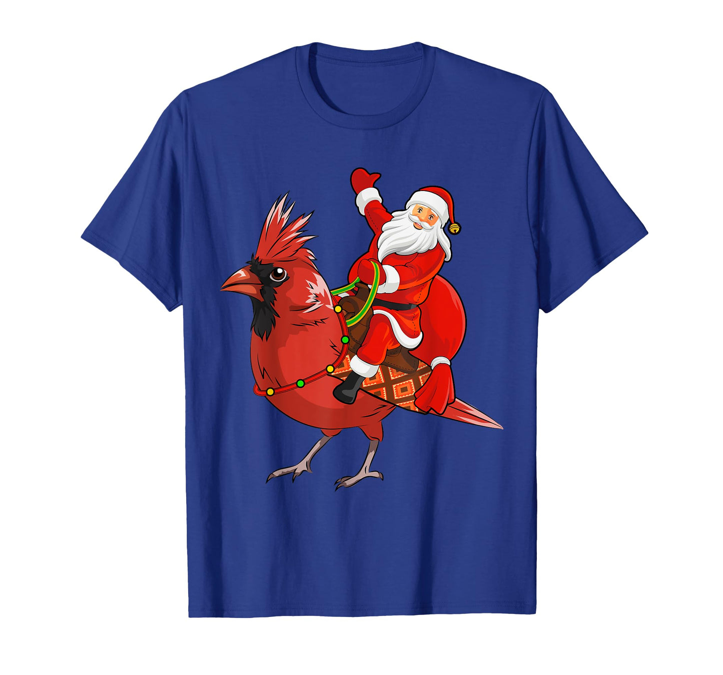 Xmas Matching Funny Santa Riding Northern Cardinal Christmas T-Shirt