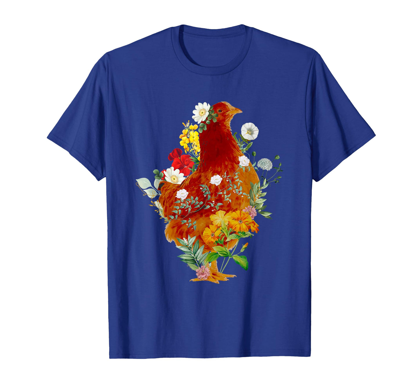 Cute Chicken Vintage Floral Botanical Flower Garden Tea T-Shirt