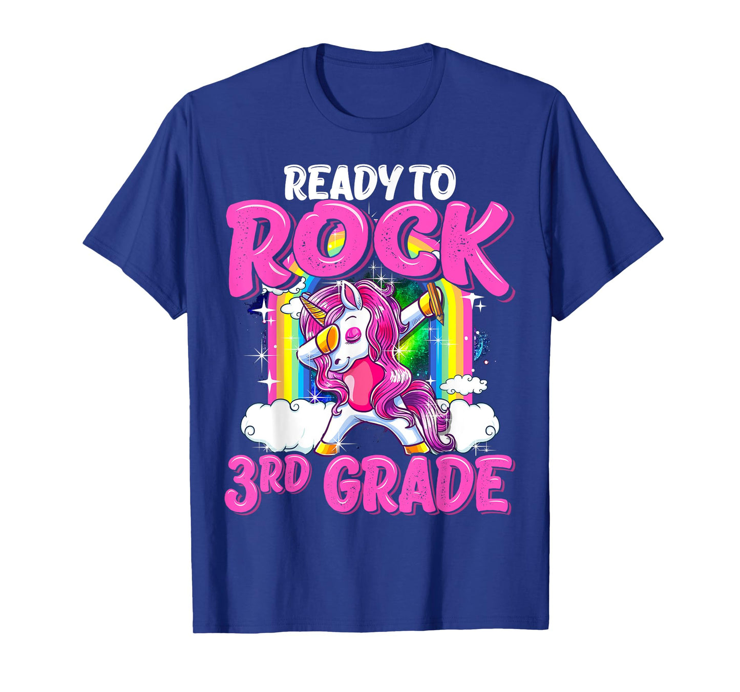 Ready To Rock 3rd Grade Dabbing Unicorn Back To School Girls T-Shirt