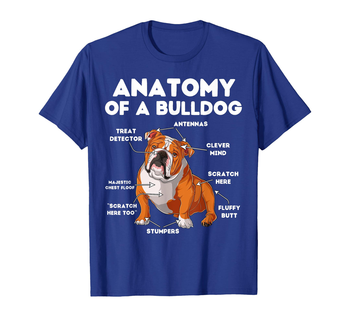 Anatomy of a Bulldog T-Shirt for Men Women Girls Kids