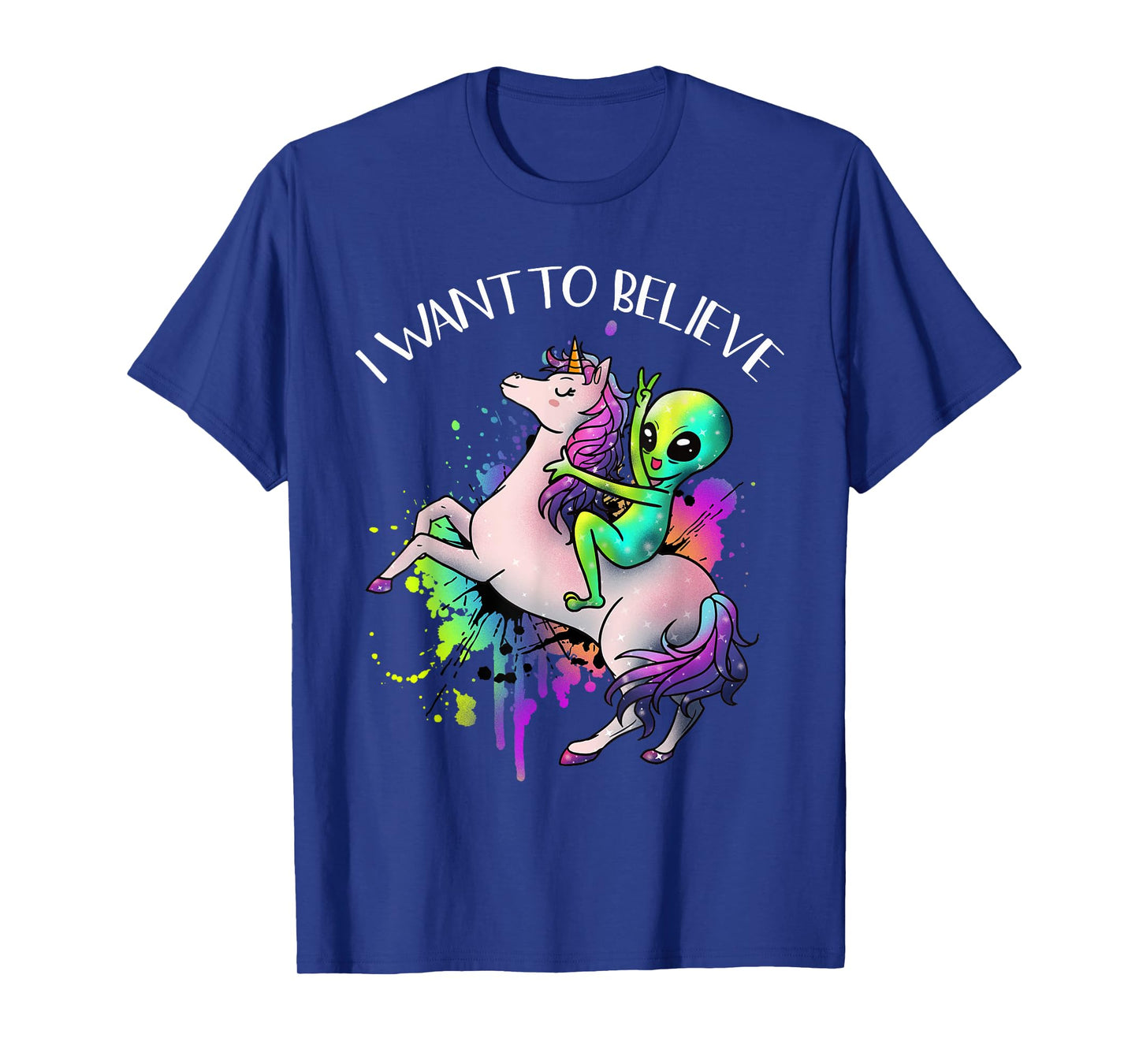 I Want To Believe Unicorn Alien Horn Extraterrestrial Gift T-Shirt