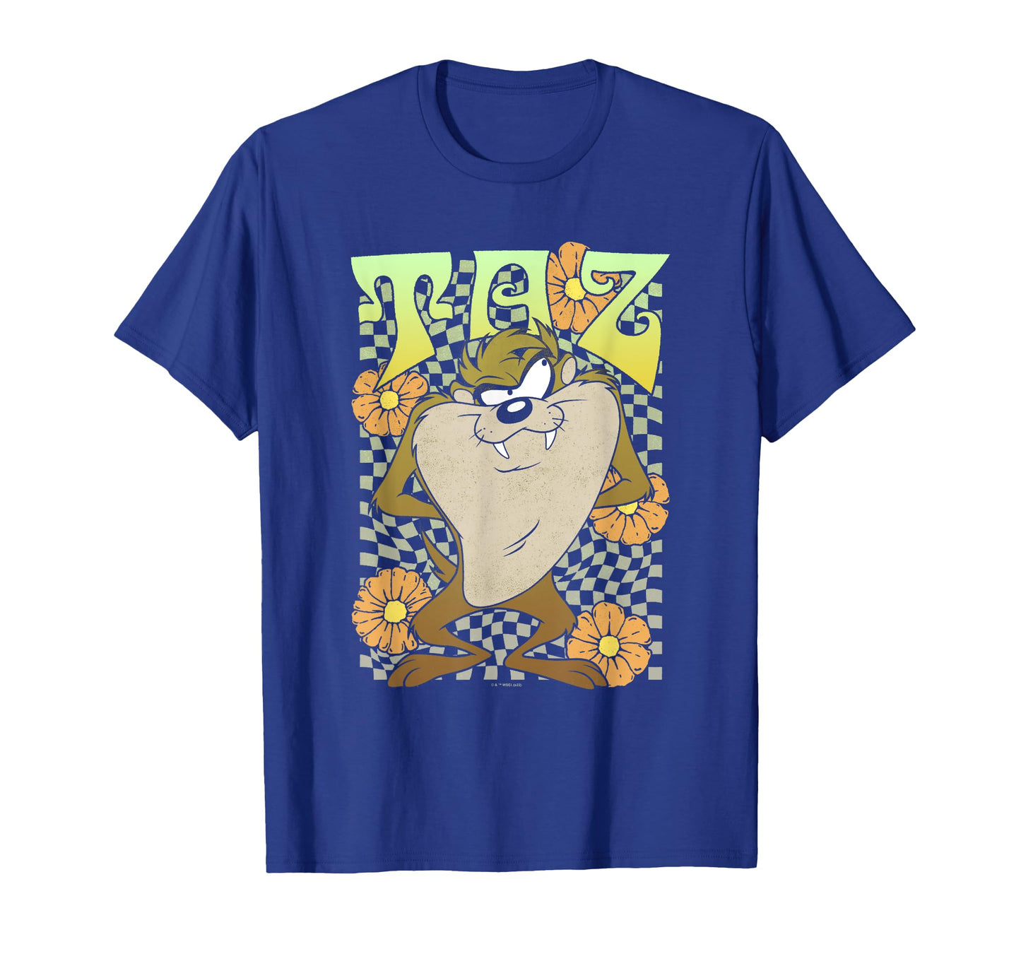 Looney Tunes Taz Groovy Retro Floral Portrait T-Shirt
