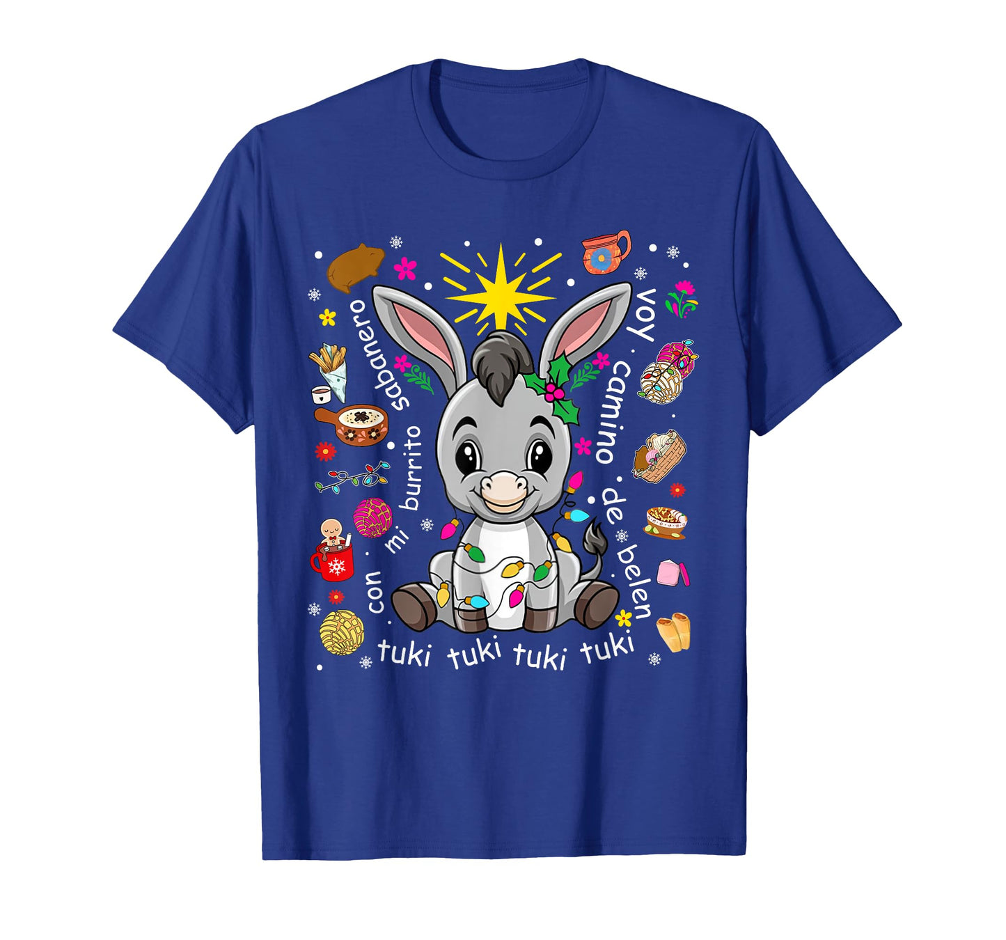 Mi Burrito Sabanero Mexican Christmas Donkey Spanish Xmas T-Shirt