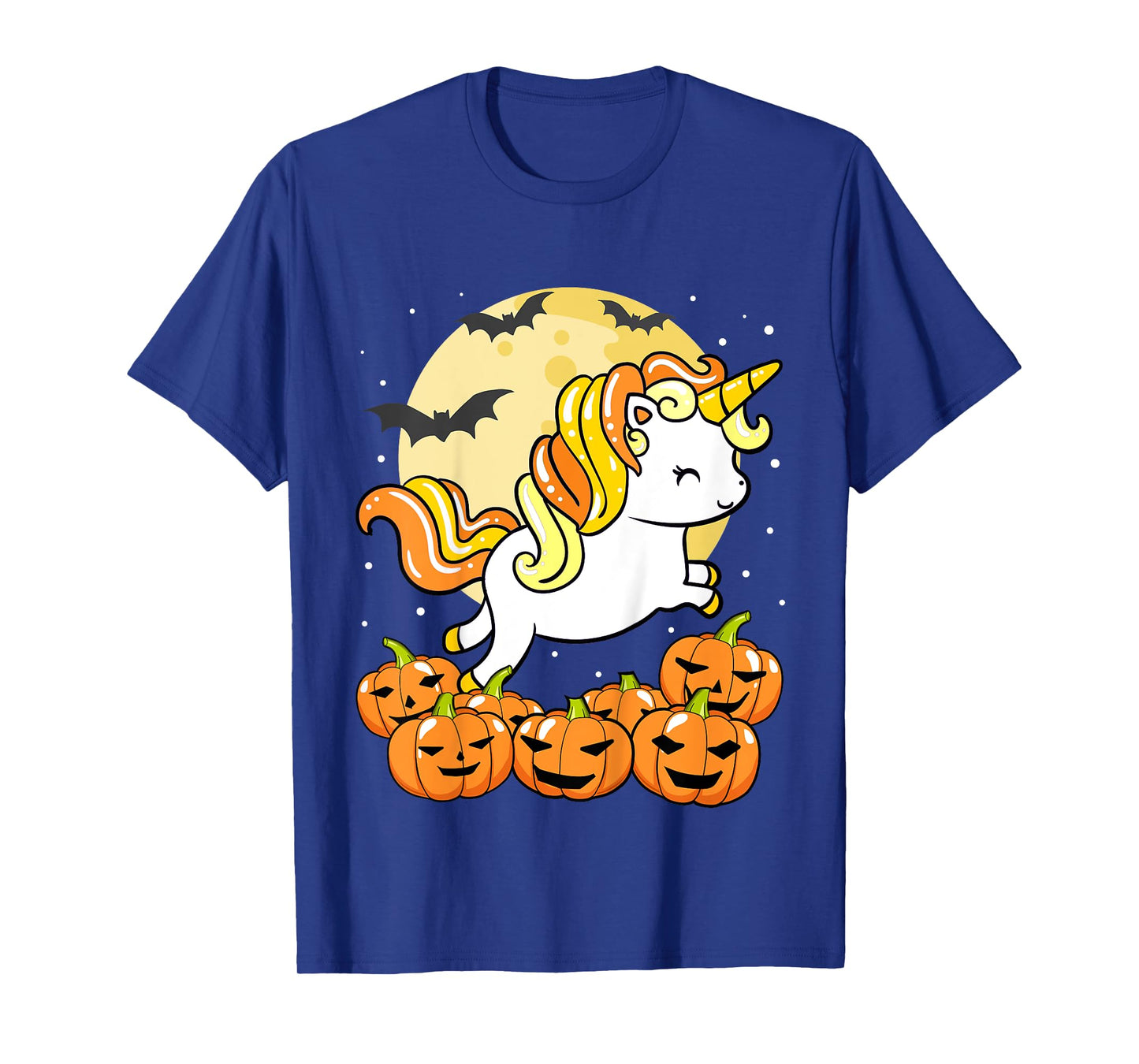 Kids Girls Unicorn Halloween Jack O Lantern Pumpkin Toddler T-Shirt