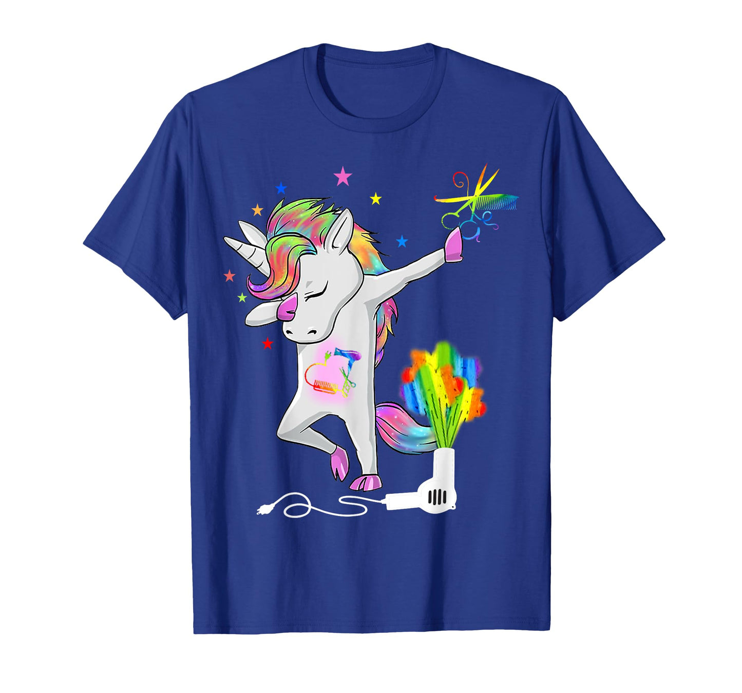 Funny HairStylist T Shirt Dabbing Unicorn Cosmetologist Tee T-Shirt