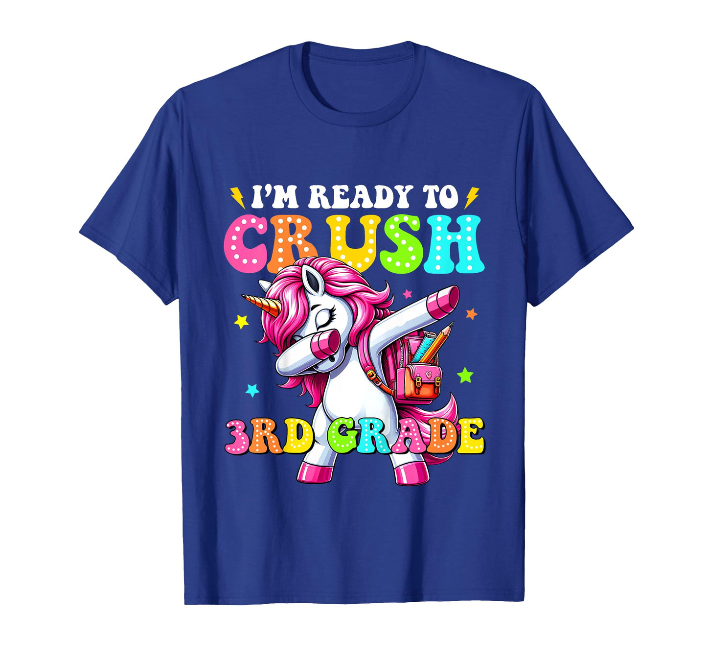Kids Crush 3rd Grade Dabbing Unicorn Back to School Girls Kids T-Shirt