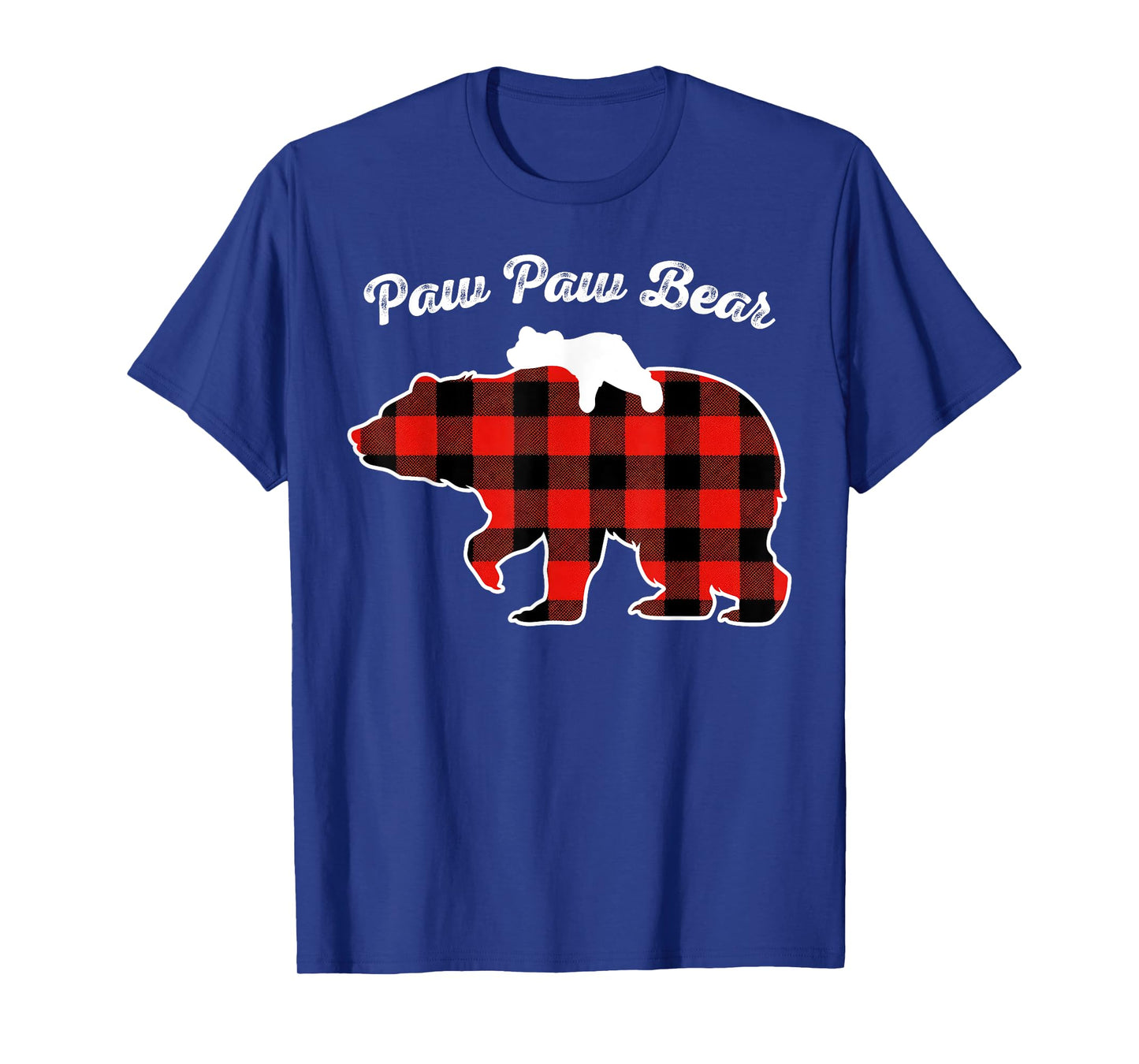 Paw Paw Bear Flannel Red Plaid Pajama Family Matching XMAS T-Shirt