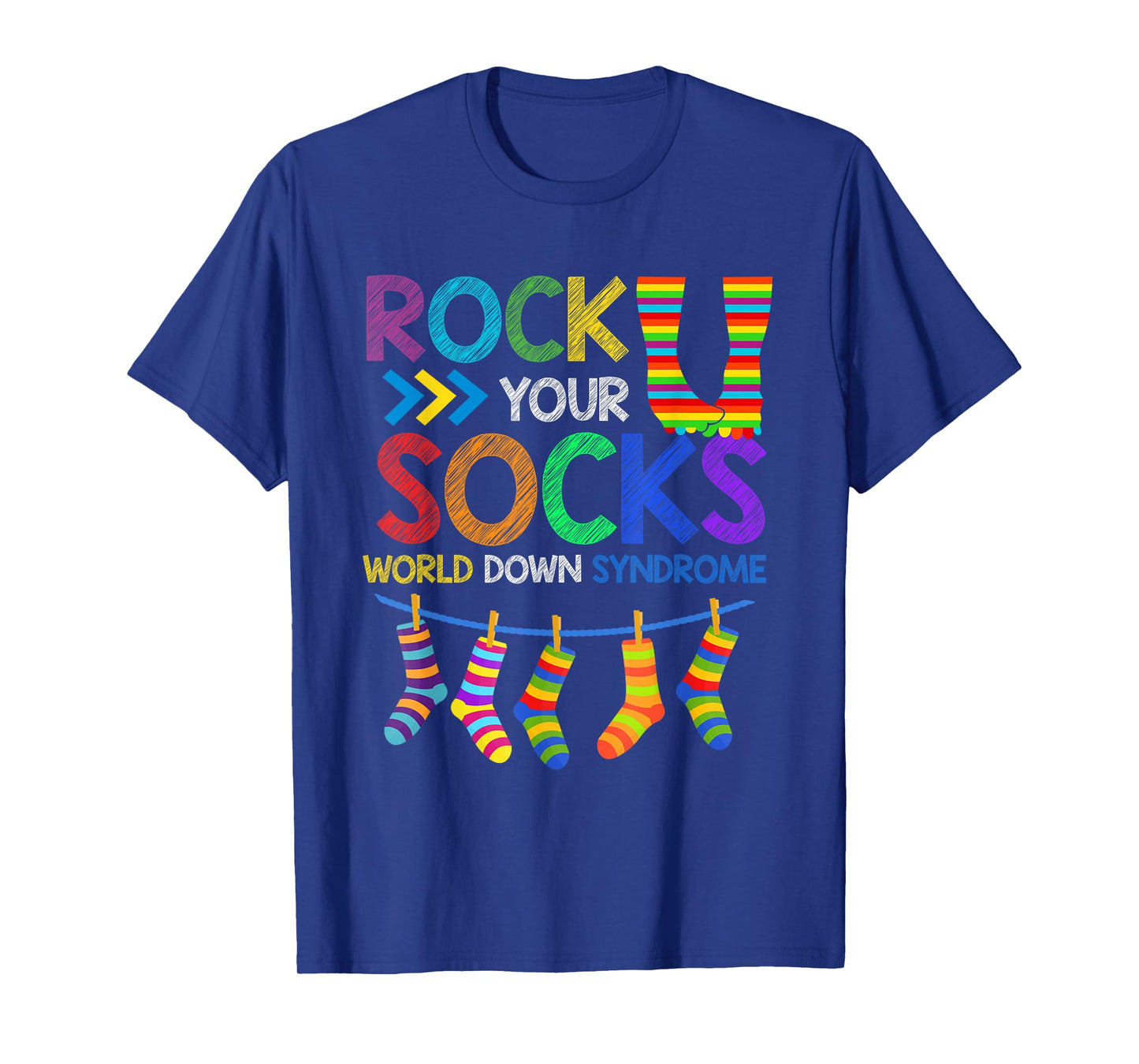 Rock Your Socks Down Syndrome Awareness Teachers Women Kids T-Shirt