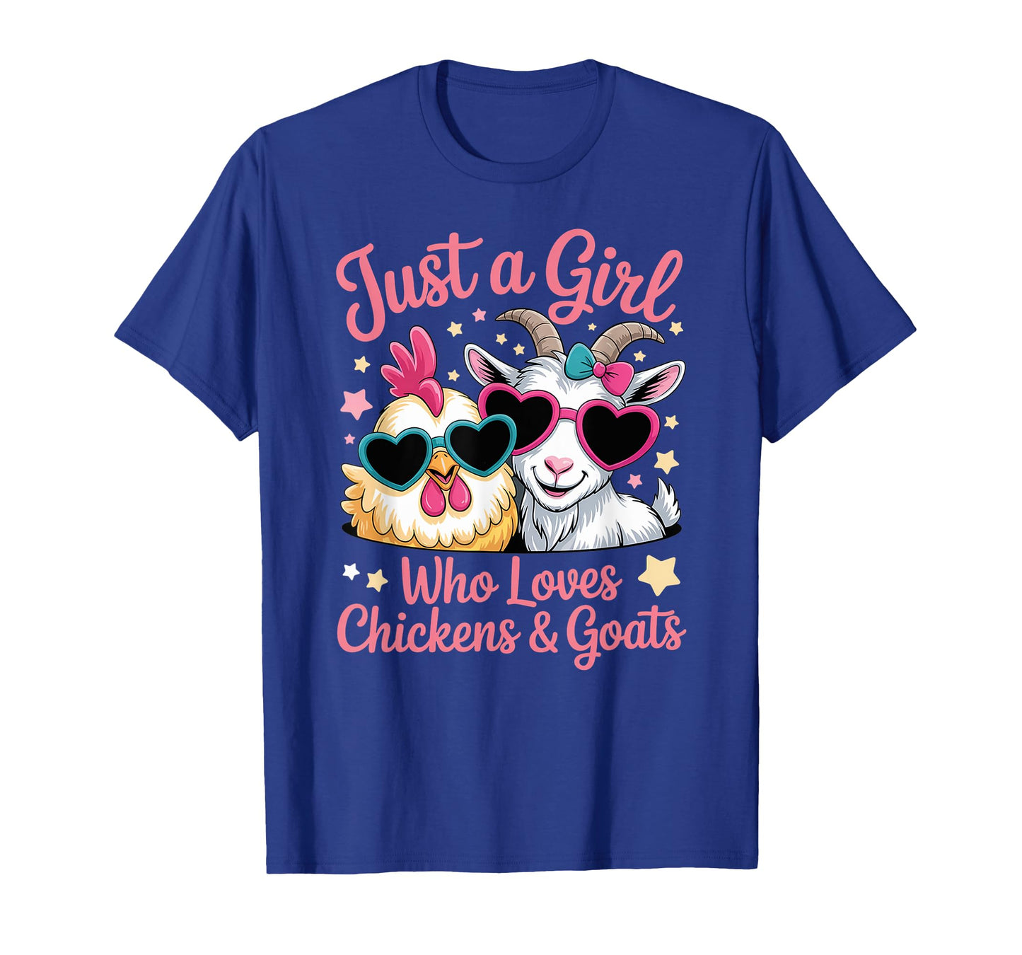 Cute Just A Girl Who Loves Chickens and Goats Poultry Farmer T-Shirt