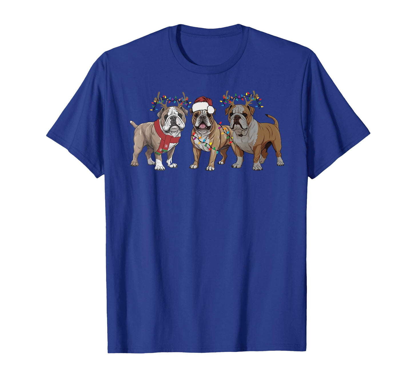 English Bulldog Christmas New Year Dog Mom Dad Kids Family T-Shirt