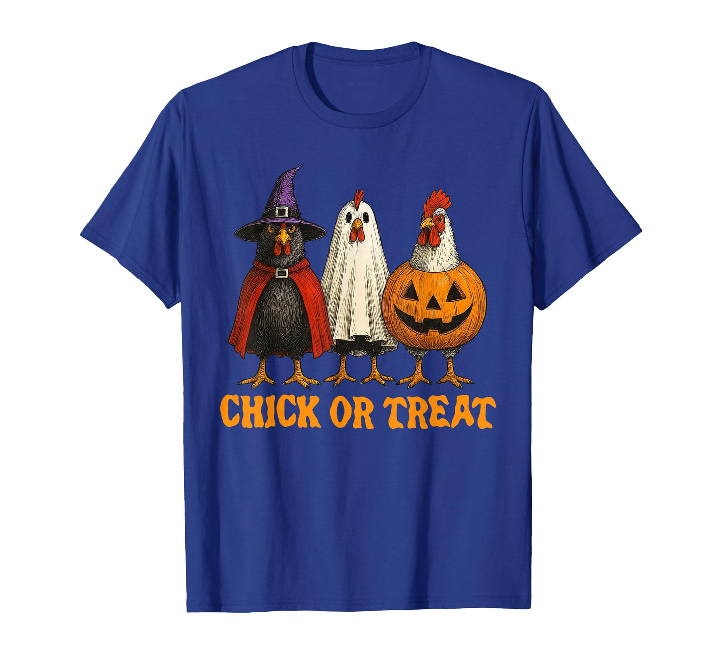 Spooky Chicken Crew Chick Or Treat Funny Halloween Costume T-Shirt