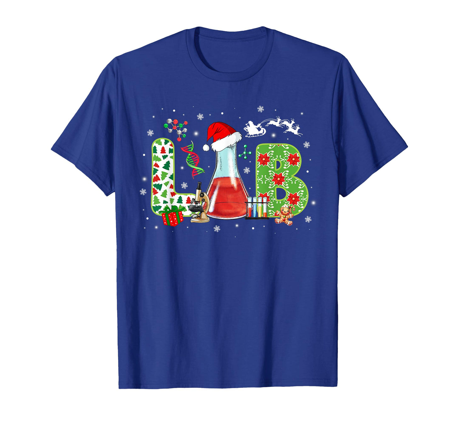 Lab Christmas Laboratory Technician Science Xmas Scientist T-Shirt
