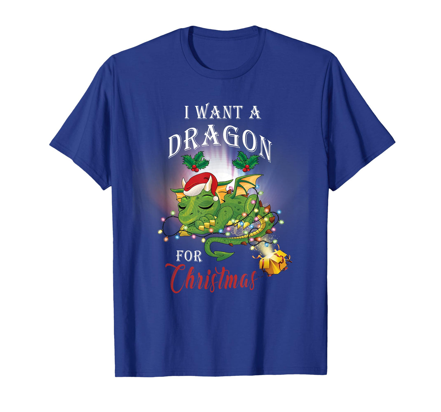 Dragon Lovers I Want A Dragon for Christmas Santa Dragon T-Shirt