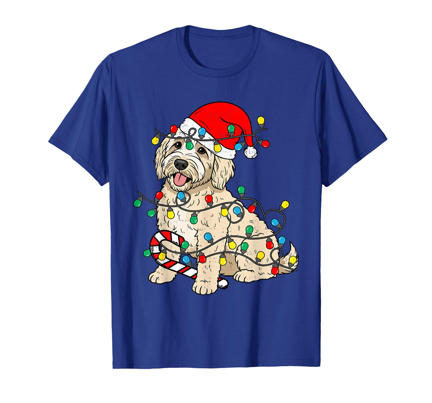 Goldendoodle Dog Christmas Lights Santa Xmas Pet Dog Lover T-Shirt