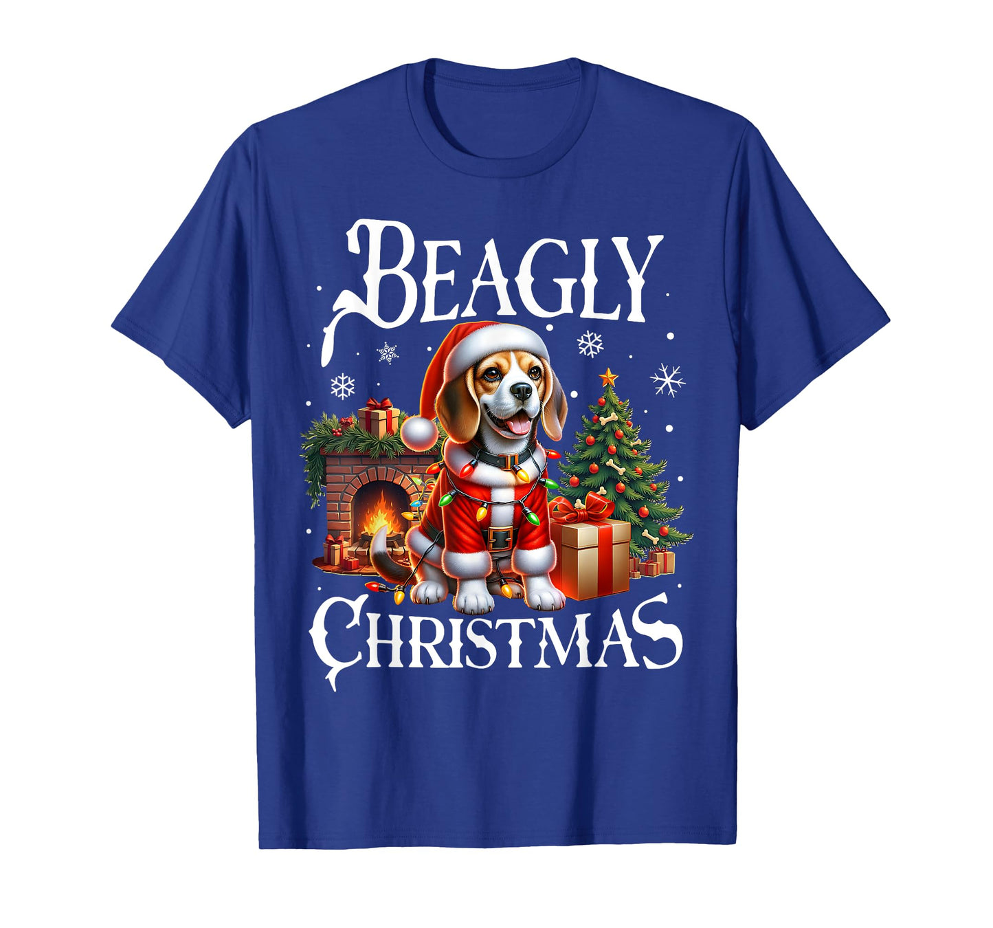 Christmas Dogs Beagle Santa Claus Beagle Xmas Beagly Christmas Beagle Santa Claus T-Shirt - Unisex-Adults, Black, Small, Short Sleeve, T-Shirt