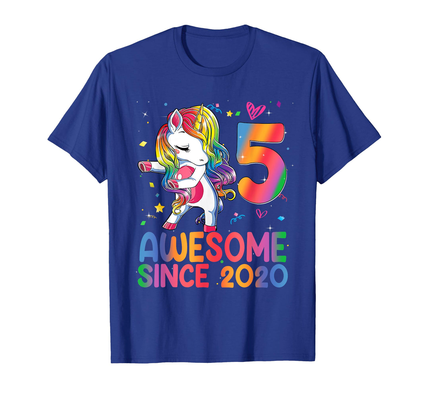 Awesome Since 2020 Unicorn 5th Birthday Gifts Girls Teens T-Shirt