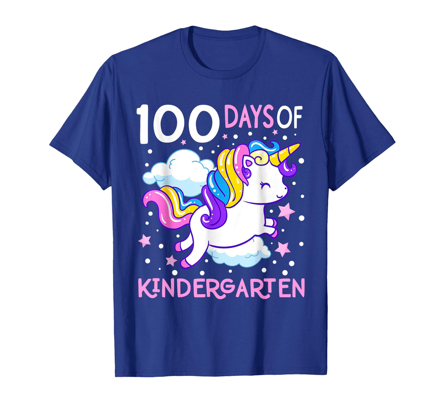 100 Days Of Kindergarten Teacher 100th Day Of School Unicorn Men Women Girls Kids T-Shirt