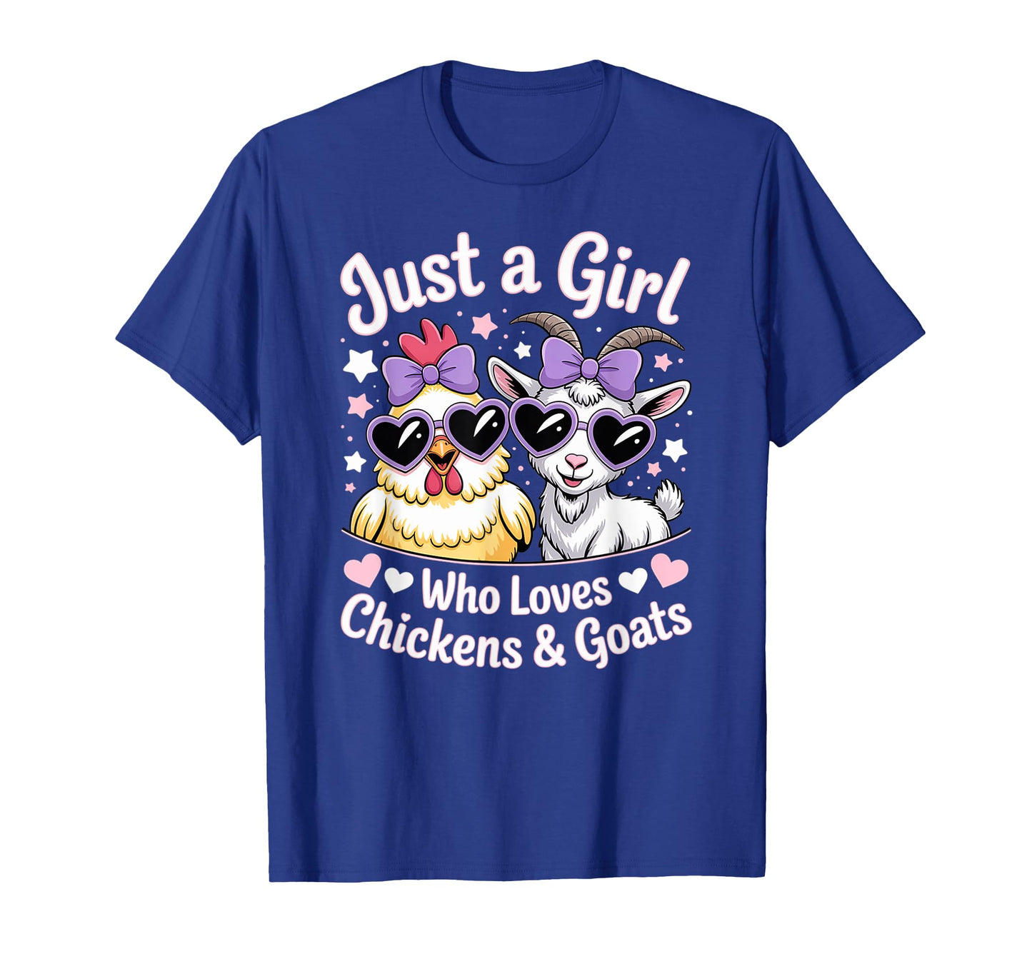 Cute Just A Girl Who Loves Chicken and Goat Poultry Farming T-Shirt