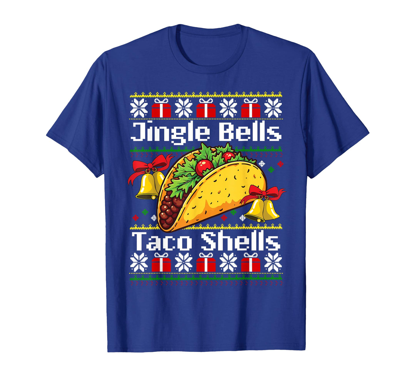 Christmas Jingle Bells Taco Shells Funny Family Ugly Xmas T-Shirt