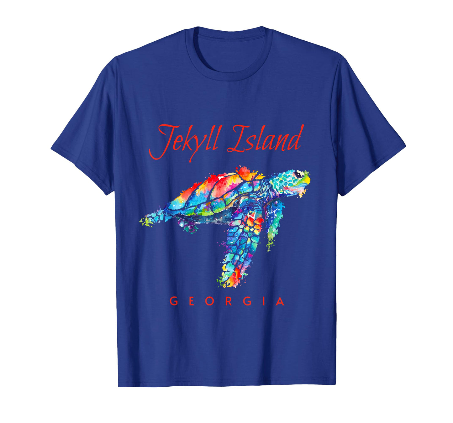 Jekyll Island Georgia Watercolor Sea Turtle T-Shirt