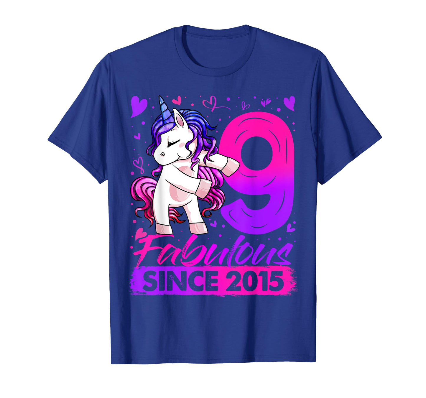 9 Years Old Flossing Unicorn Gifts 9th Birthday Girl Party T-Shirt