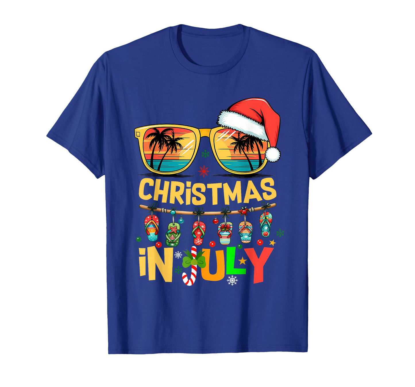 Santa Claus Sunglasses Beach Christmas In July Men Women Kid T-Shirt