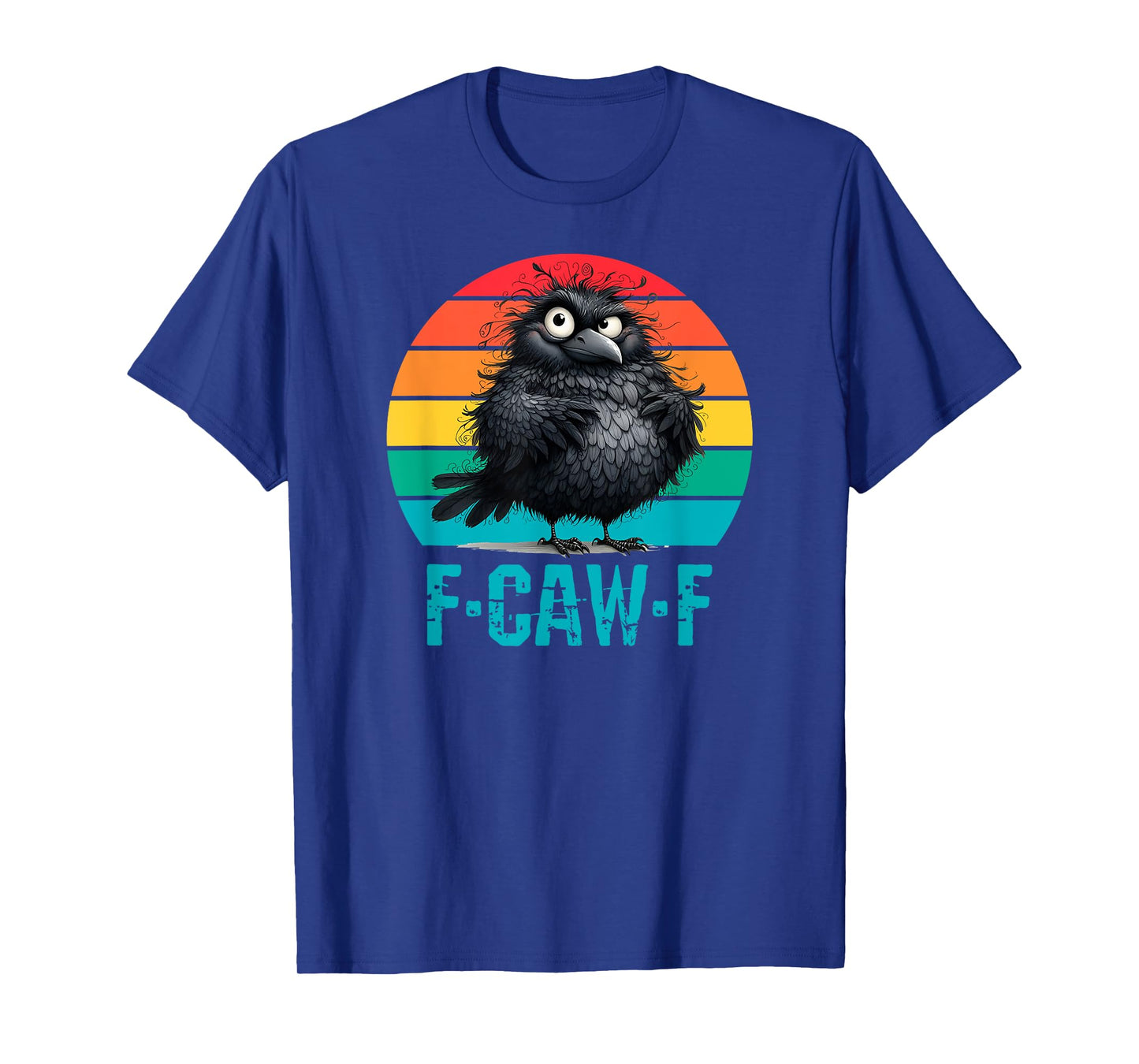 F-Caw-F Black Crow Black Bird Retro Sunset Vintage F-Caw-F T-Shirt