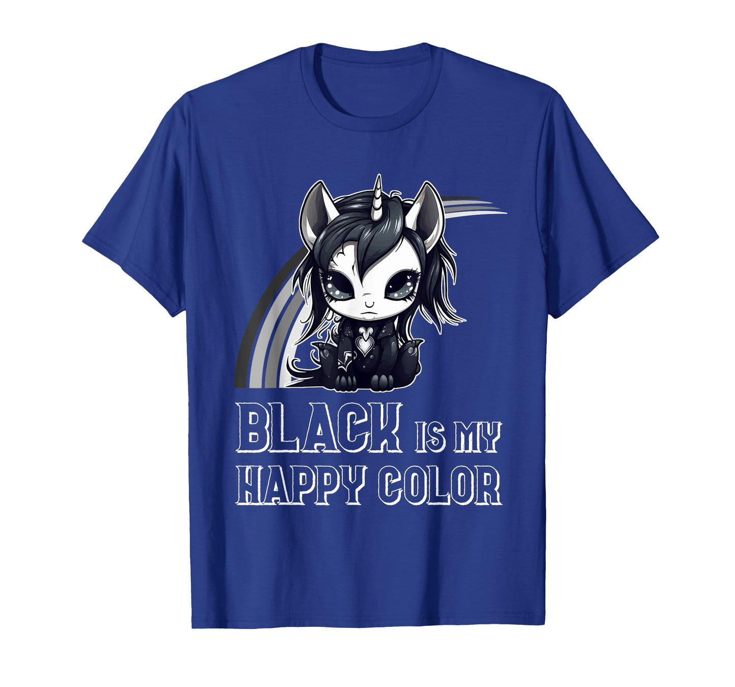 Black Is My Happy Color Goth Girl Emo Gothic Unicorn T-Shirt