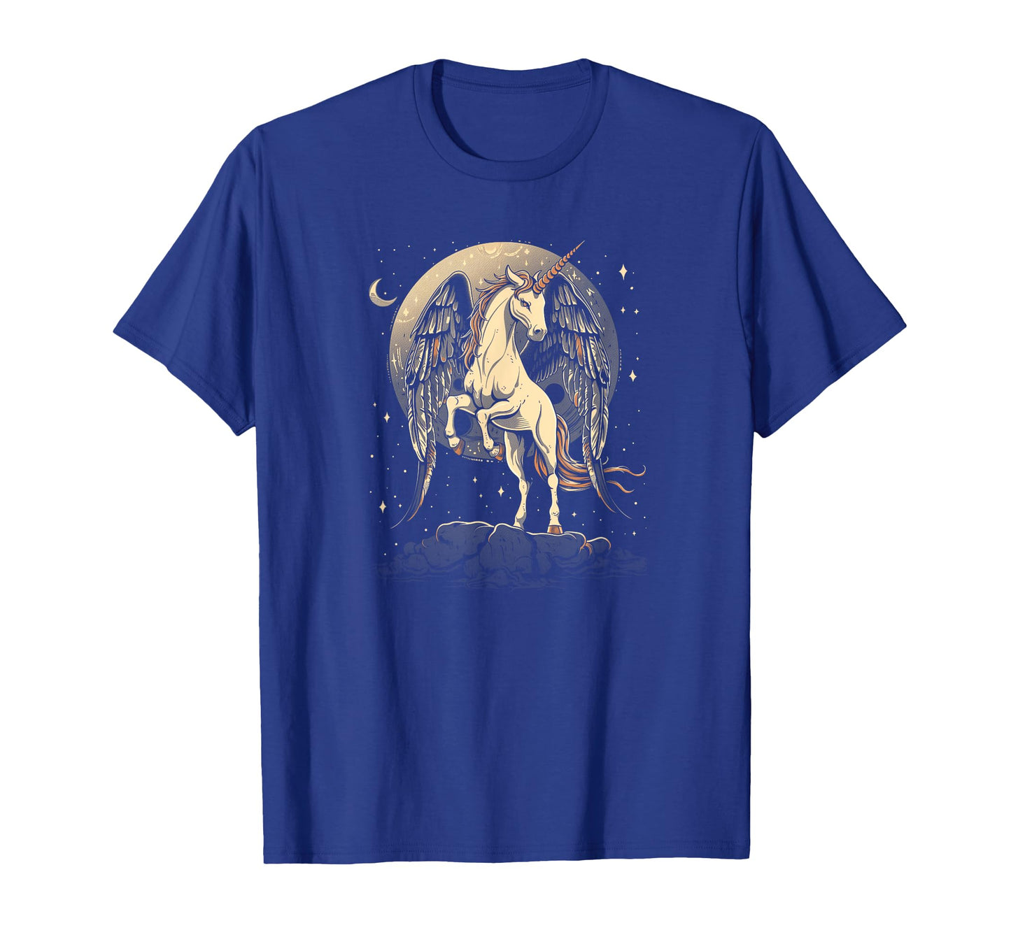 Moon Crescent Unicorn Fantasy Design For Women Dark T-Shirt