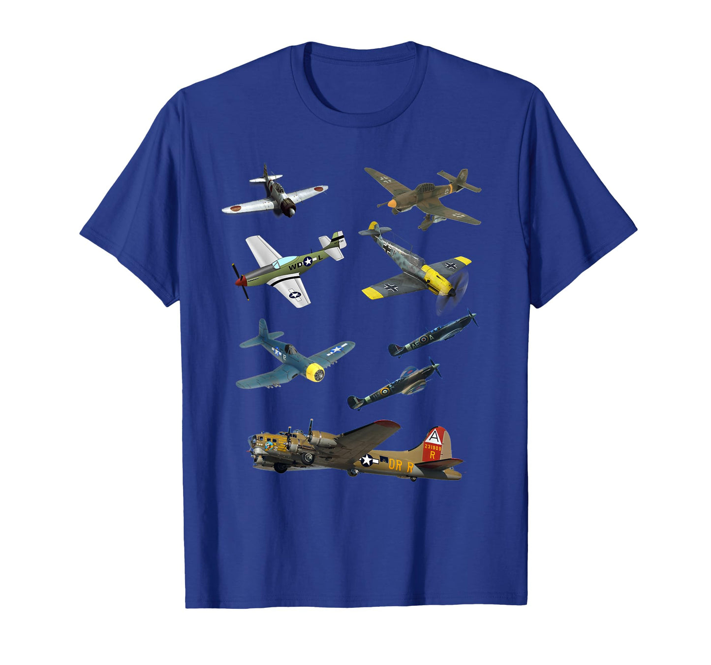 WW2 Planes Warbirds P51 Mustang Spitfire Messerschmitt T-Shirt