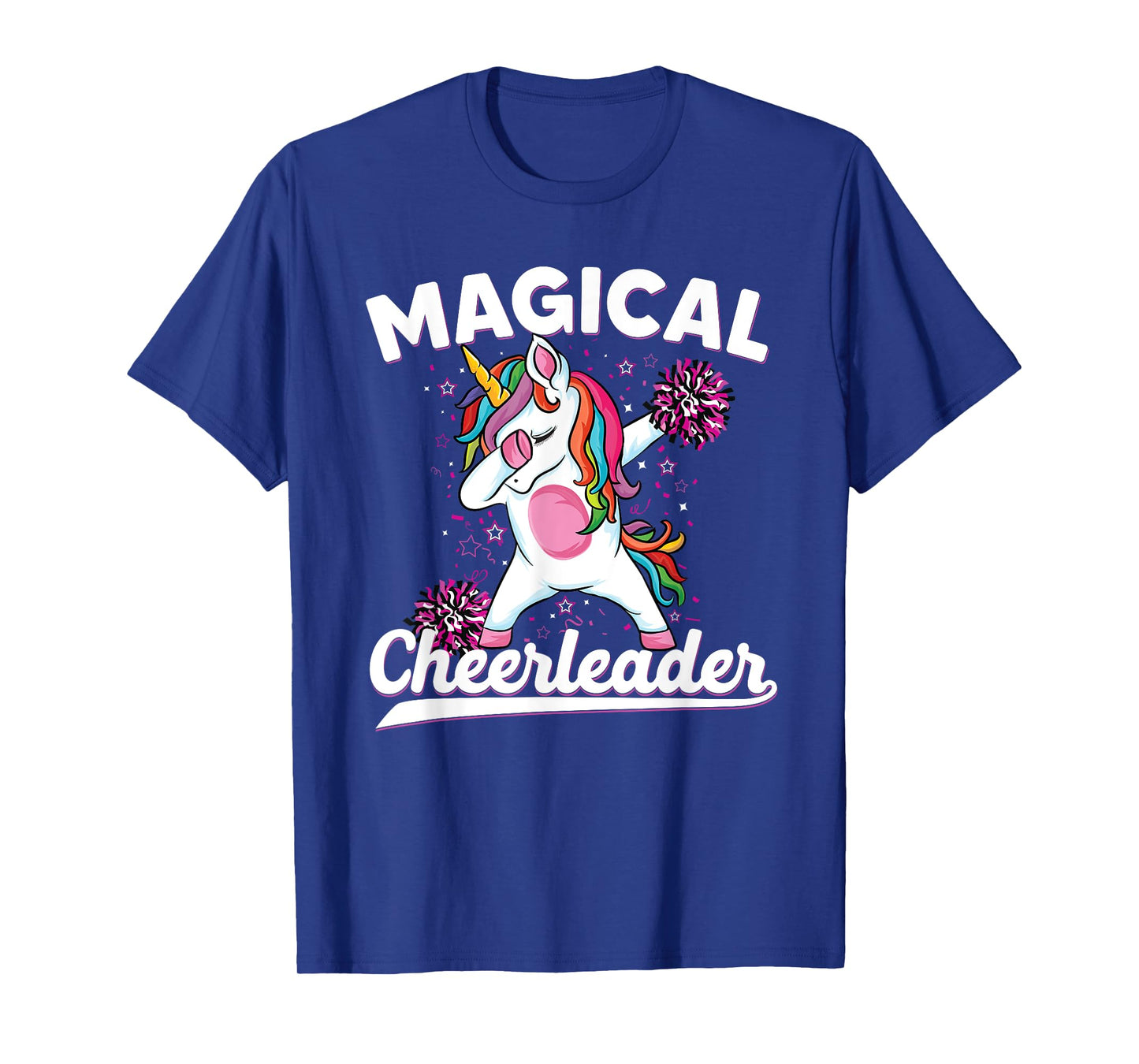 Magical cute dabbing unicorn cheerleader Funny Cheerleading T-Shirt