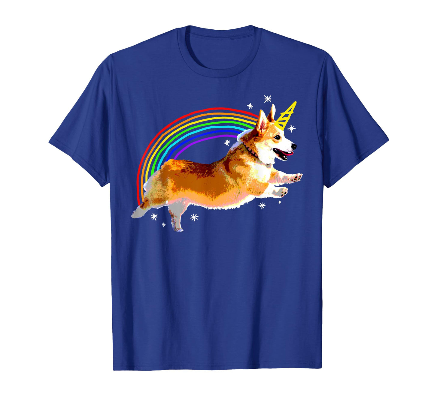 Unicorn Corgi Rainbow Doodle Funny T-Shirt
