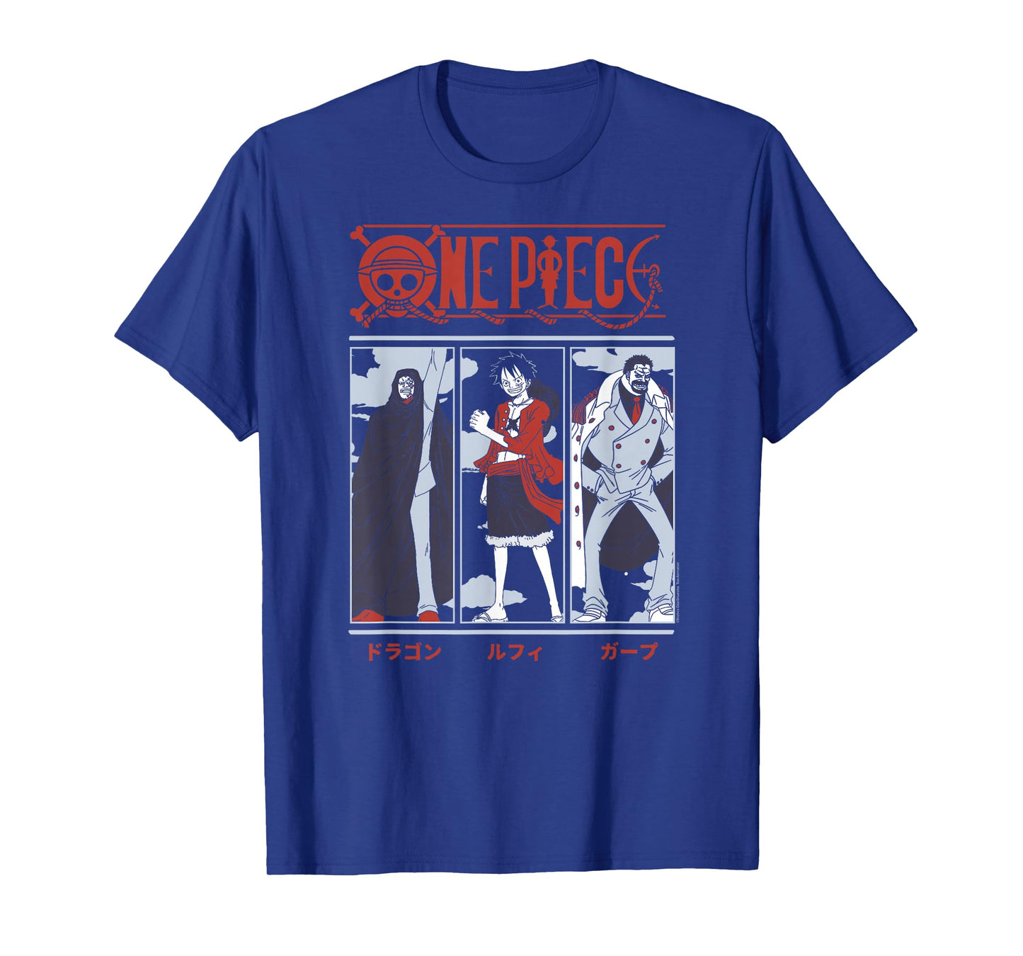 One Piece Anime Meet the Monkeys Dragon, Luffy, and Garp T-Shirt