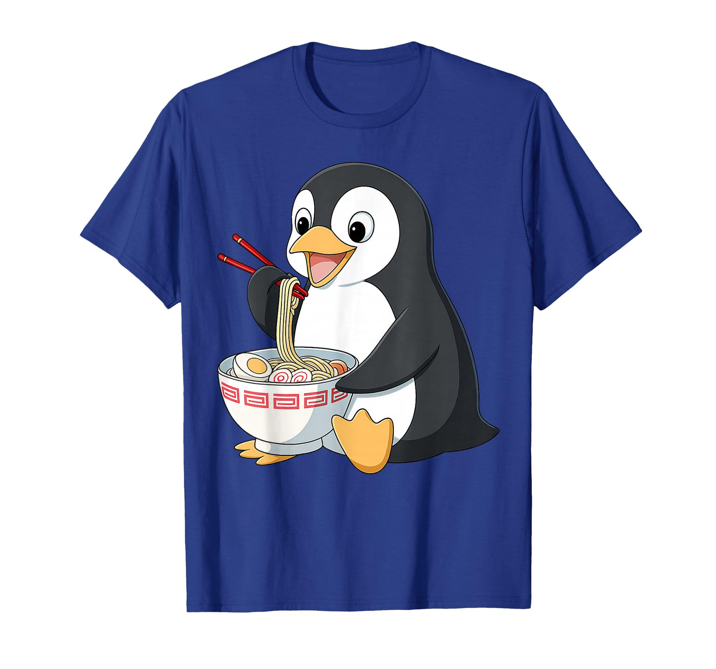 Anime Kawaii Penguin Eating Ramen Noodle Gifts Men Women Kid T-Shirt