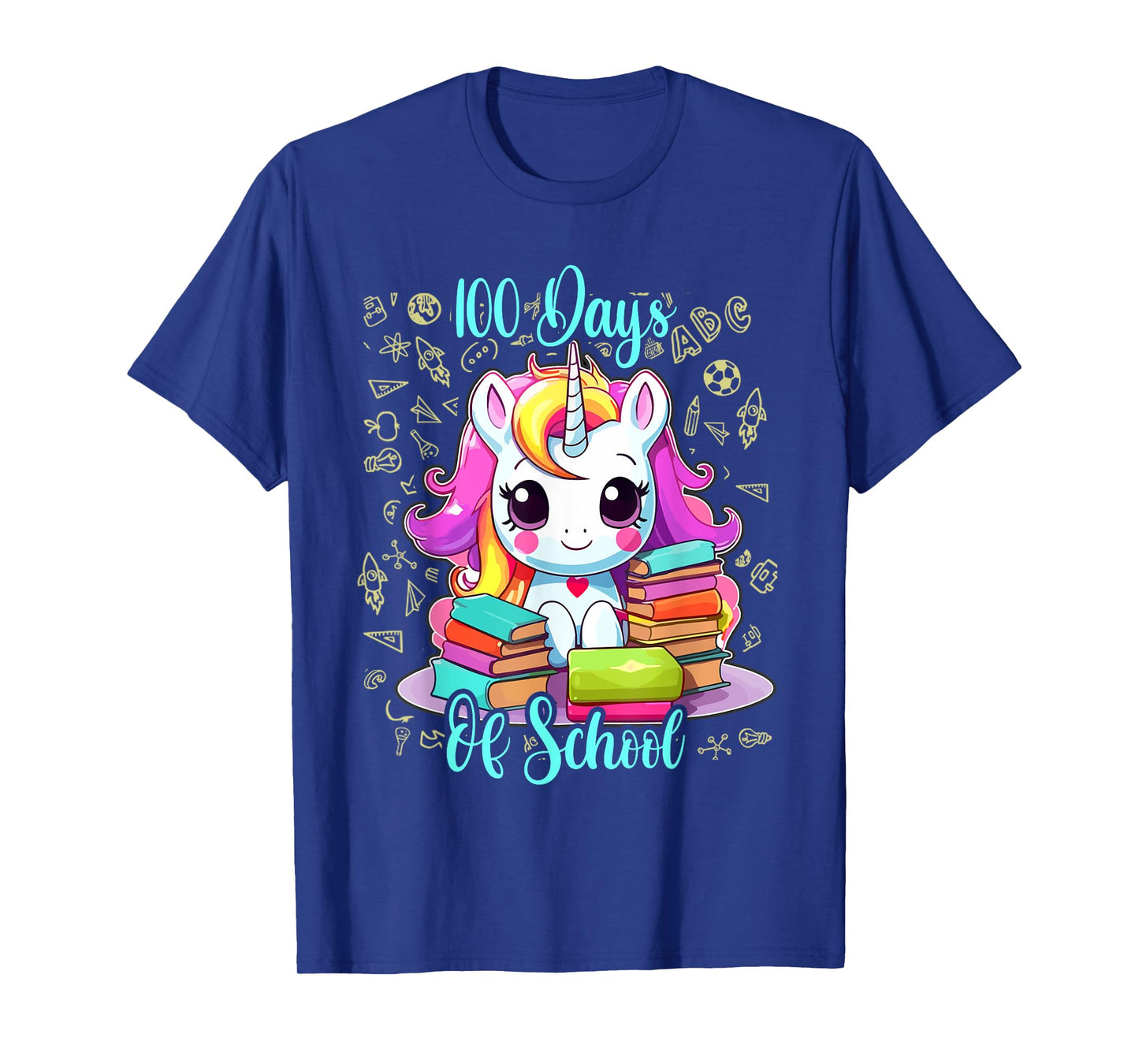 100 Days Of School Unicorn Shirt Girls, 100th Day Of School T-Shirt