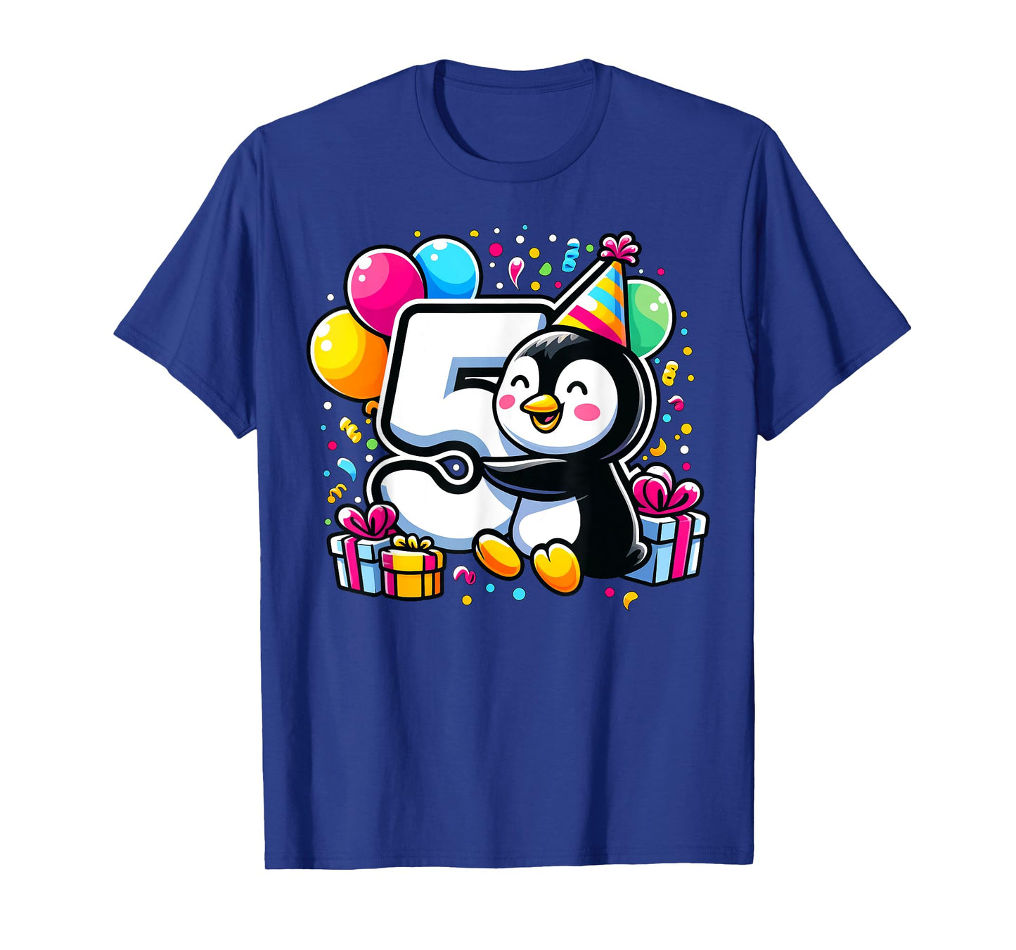 Kids Penguin Theme fifth Bday Party 5th Penguin Birthday T-Shirt