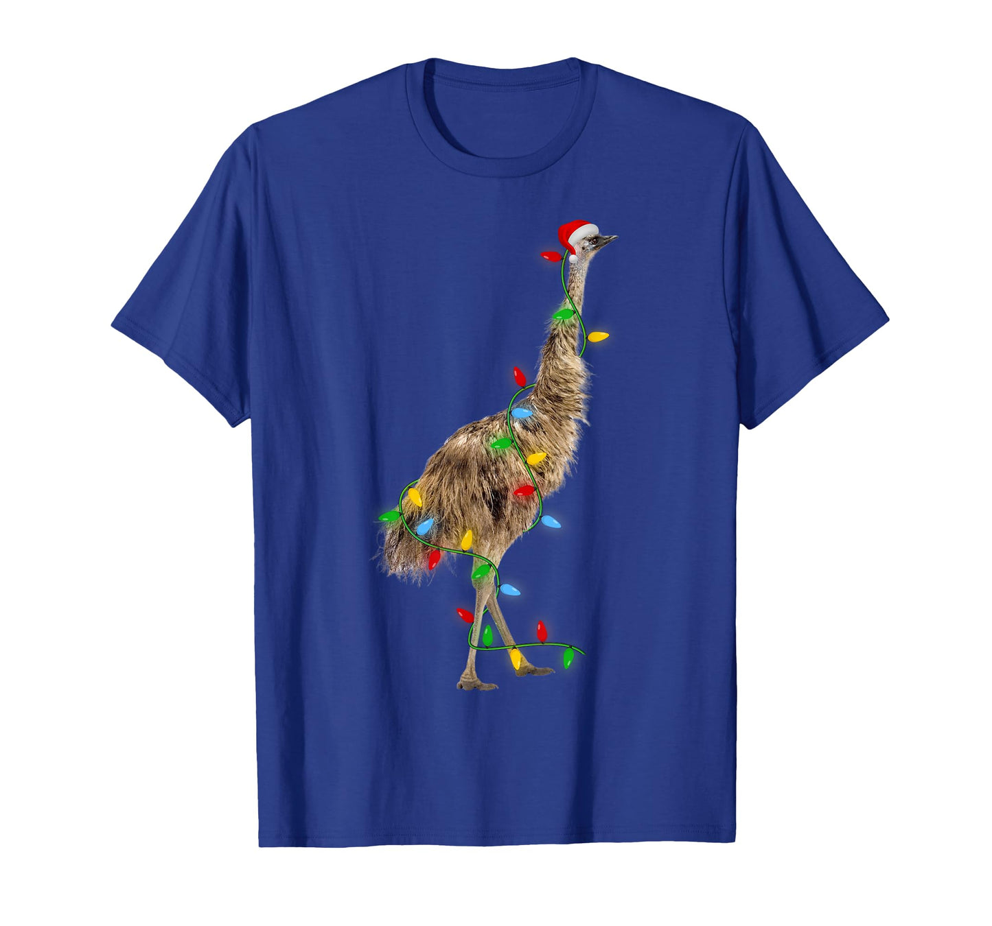 Emu Bird Xmas Lighting Holiday Santa Emu Christmas T-Shirt