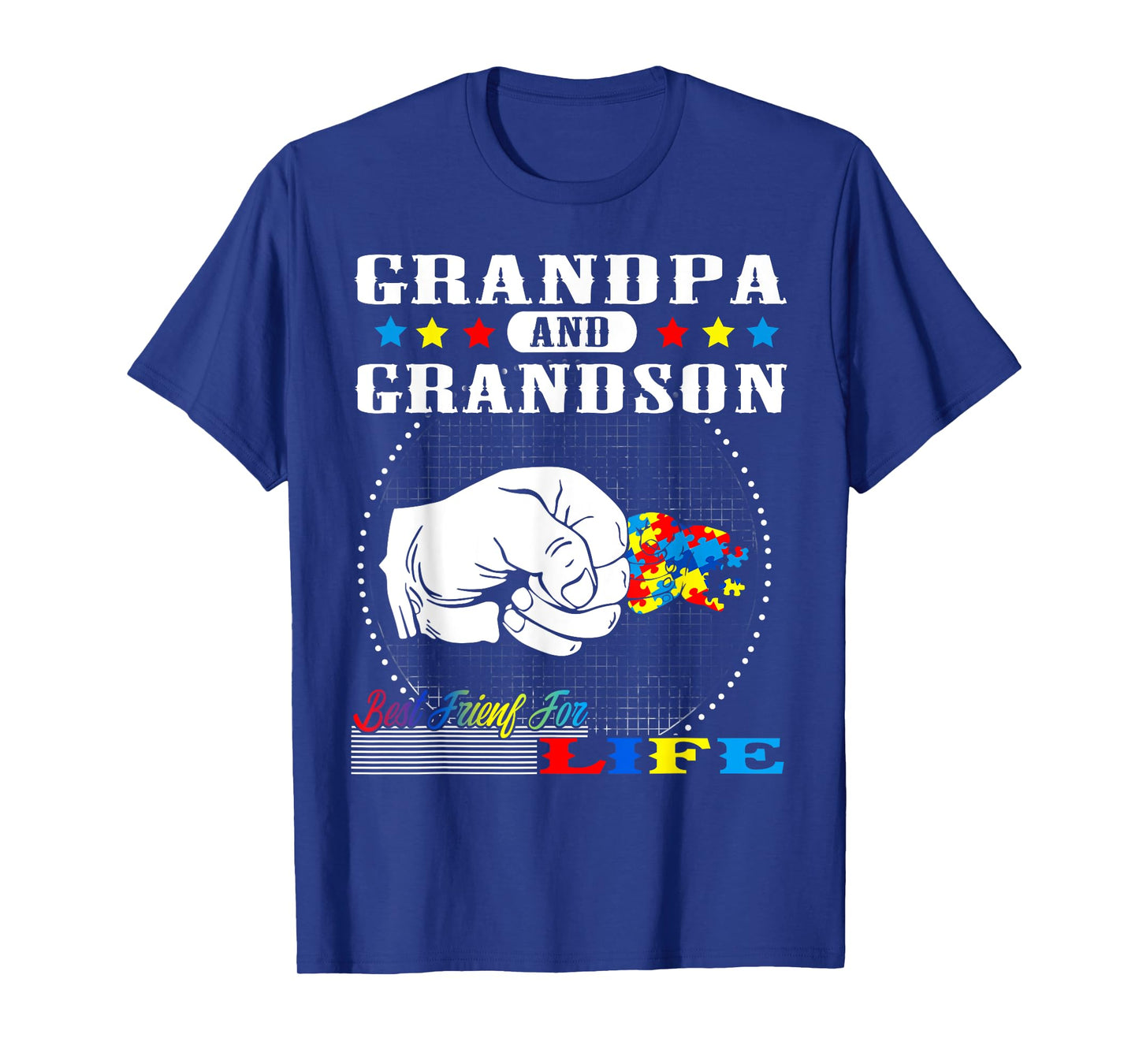 Autism Awareness Grandpa Grandson Best Friend for Life Gift T-Shirt
