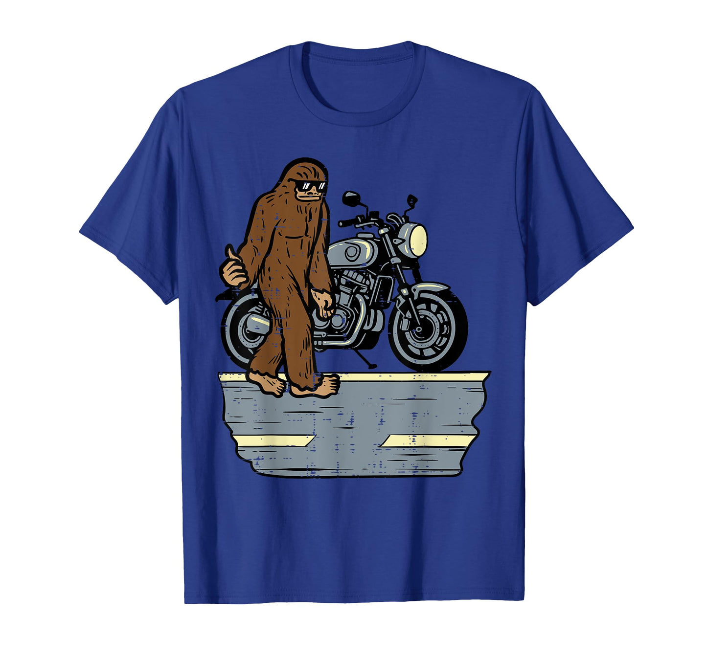 Biker Bigfoot Sasquatch Motorcycle Motorbike Men Kids Women T-Shirt