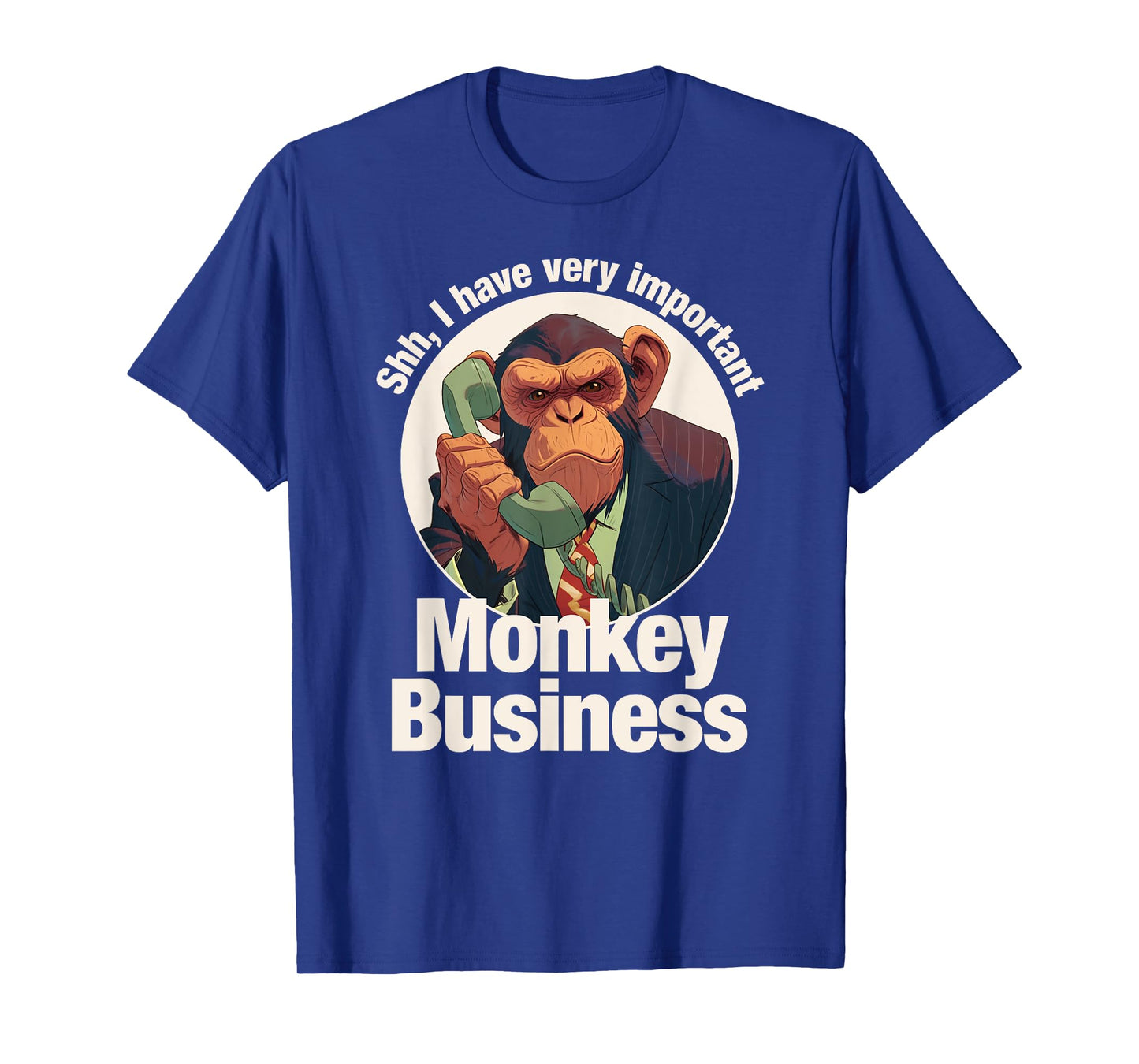 Tripping Yarns Shh, Important Monkey Business Funny Ape, Chimpanzee Kids T-Shirt
