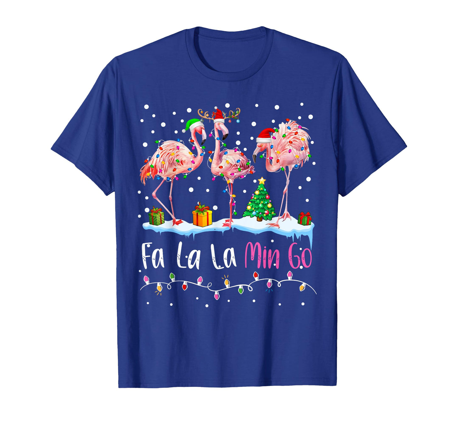 Fa La La La Mingo Flamingo Christmas Men Women Kids Xmas T-Shirt