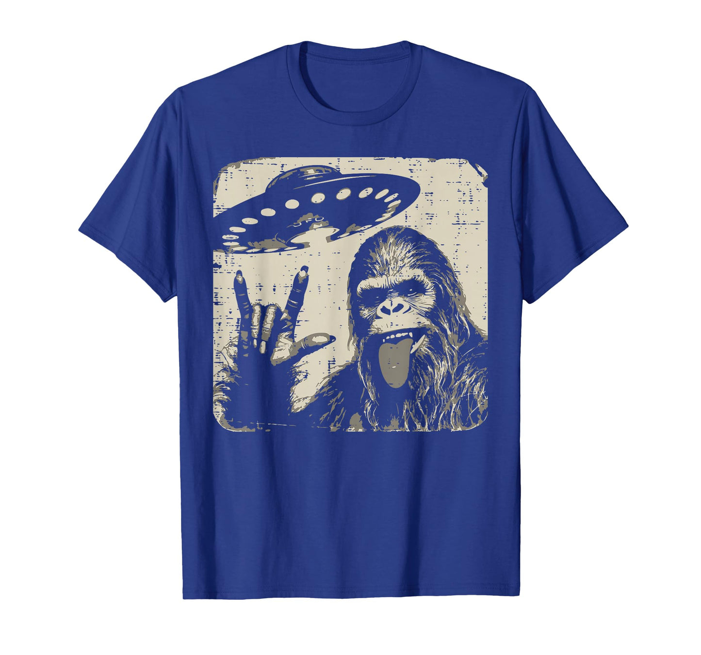 Sasquatch Rocker Ufo Selfie Funny Bigfoot Rock Boys Kids Men T-Shirt