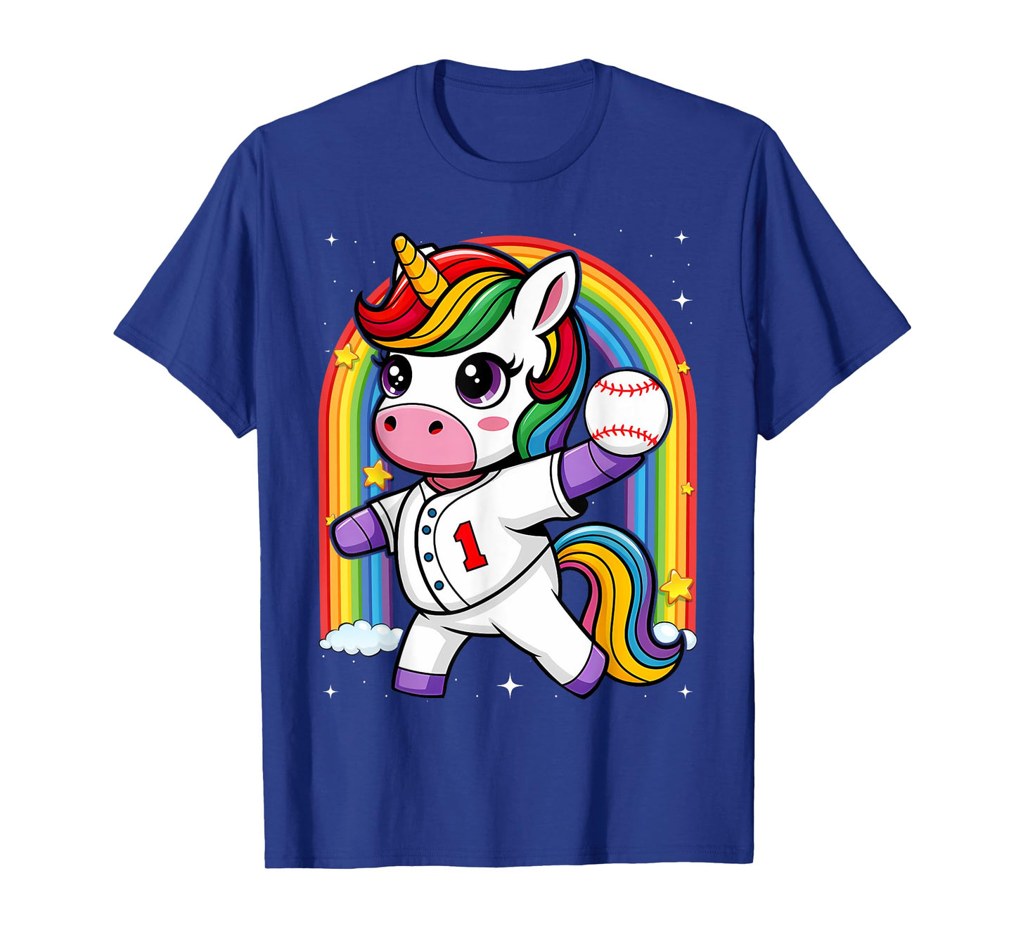 Unicorn Baseball Rainbow Baseball Lover I Unicorn Baseball T-Shirt