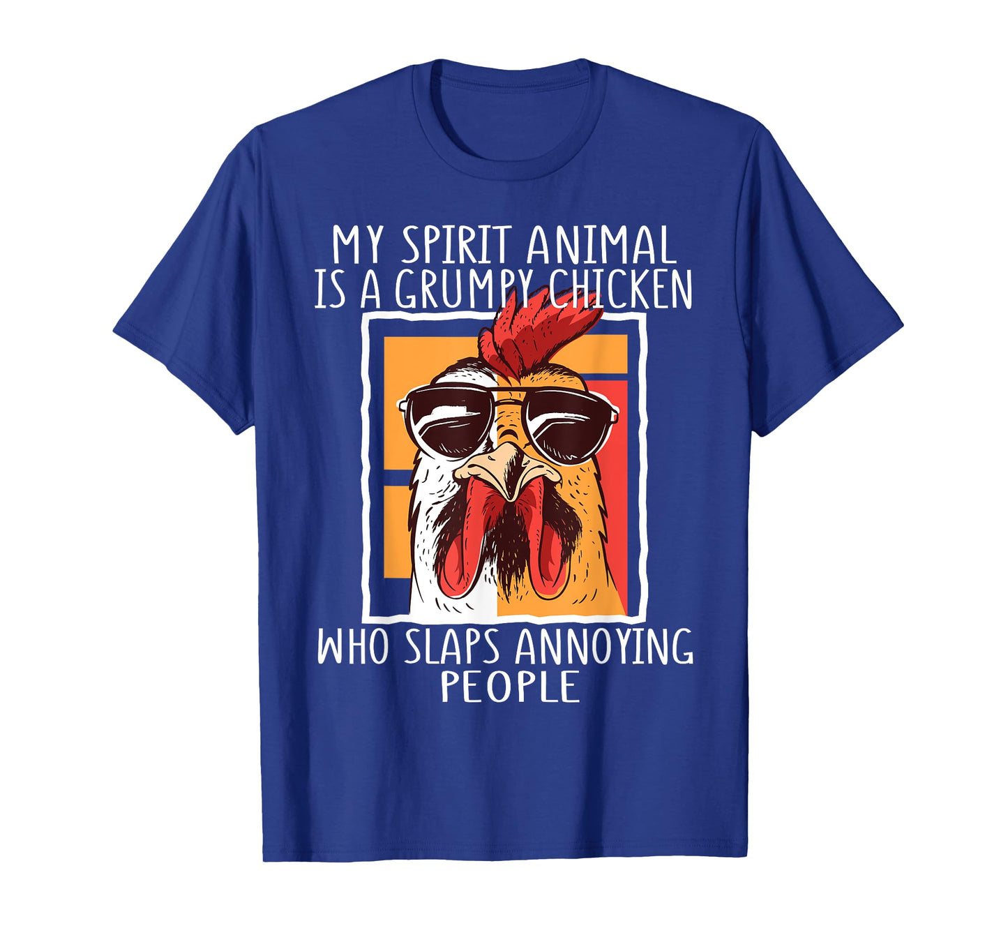 My Spirit Animal Is A Grumpy Chicken Funny Retro Vintage T-Shirt